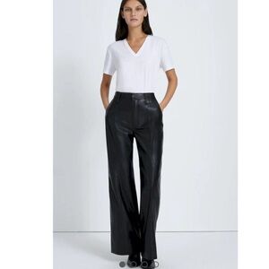 7 For All Mankind Black Vegan Leather Trousers Size Medium